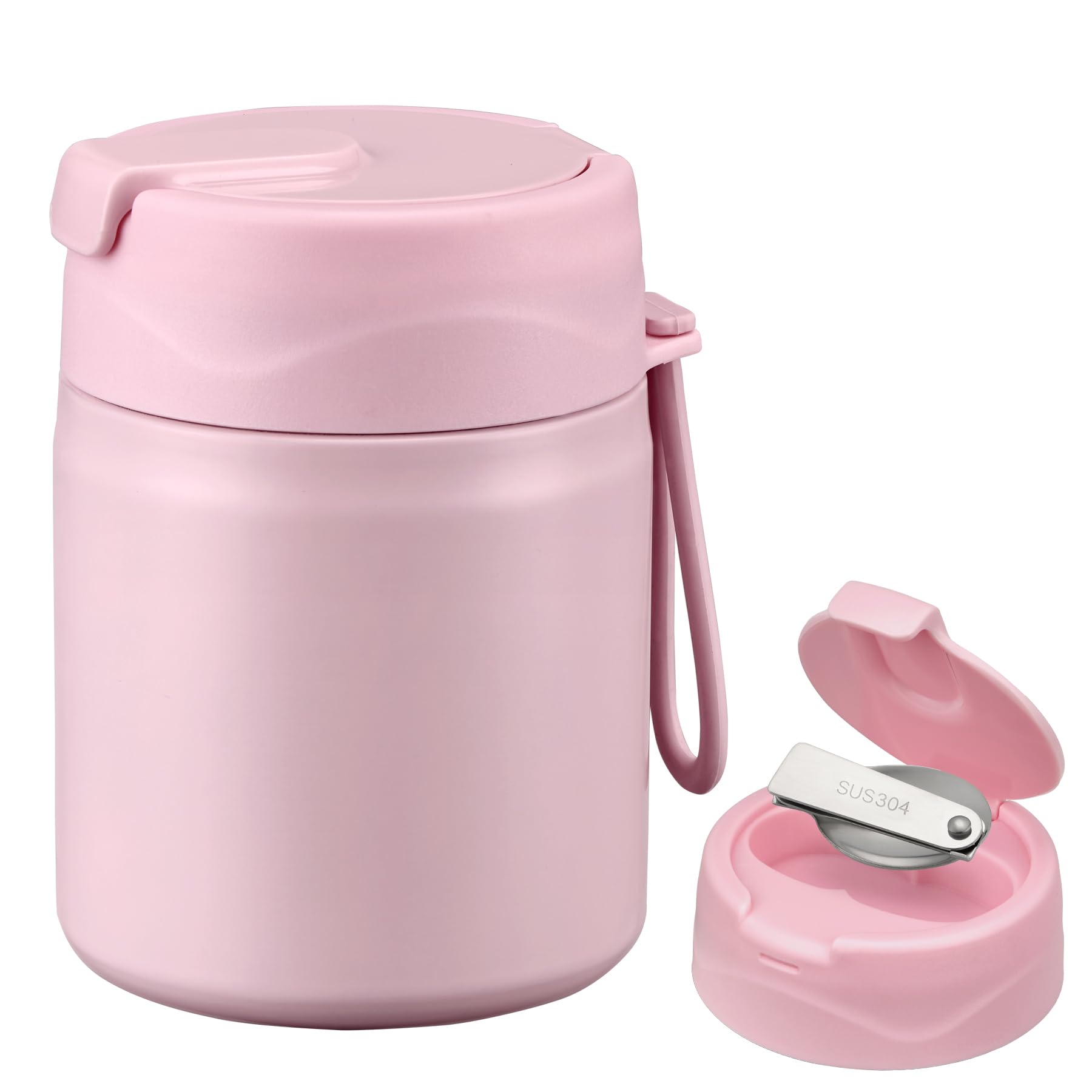 Howeemo 17oz wide-mouth pink soup thermo keeps meals hot or cold for school