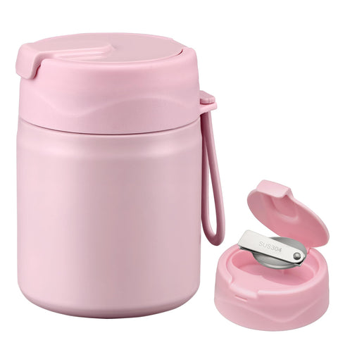 Howeemo 17oz wide-mouth pink soup thermo keeps meals hot or cold for school