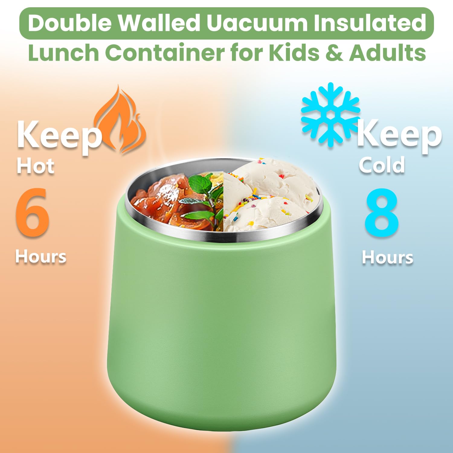 Howeemo double-walled stainless steel vacuum insulation preserves meals