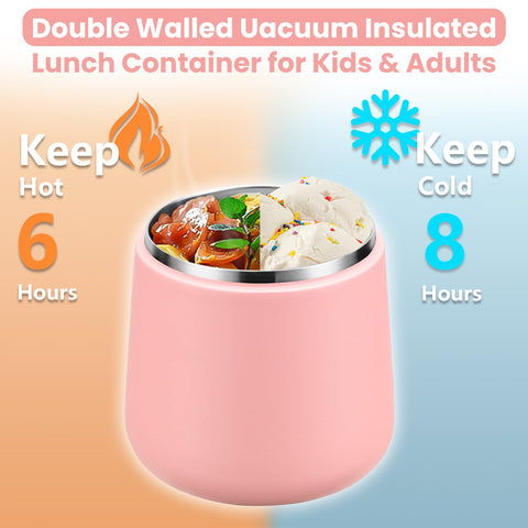 Howeemo vacuum insulation keeps meals warm or cold for hours.
