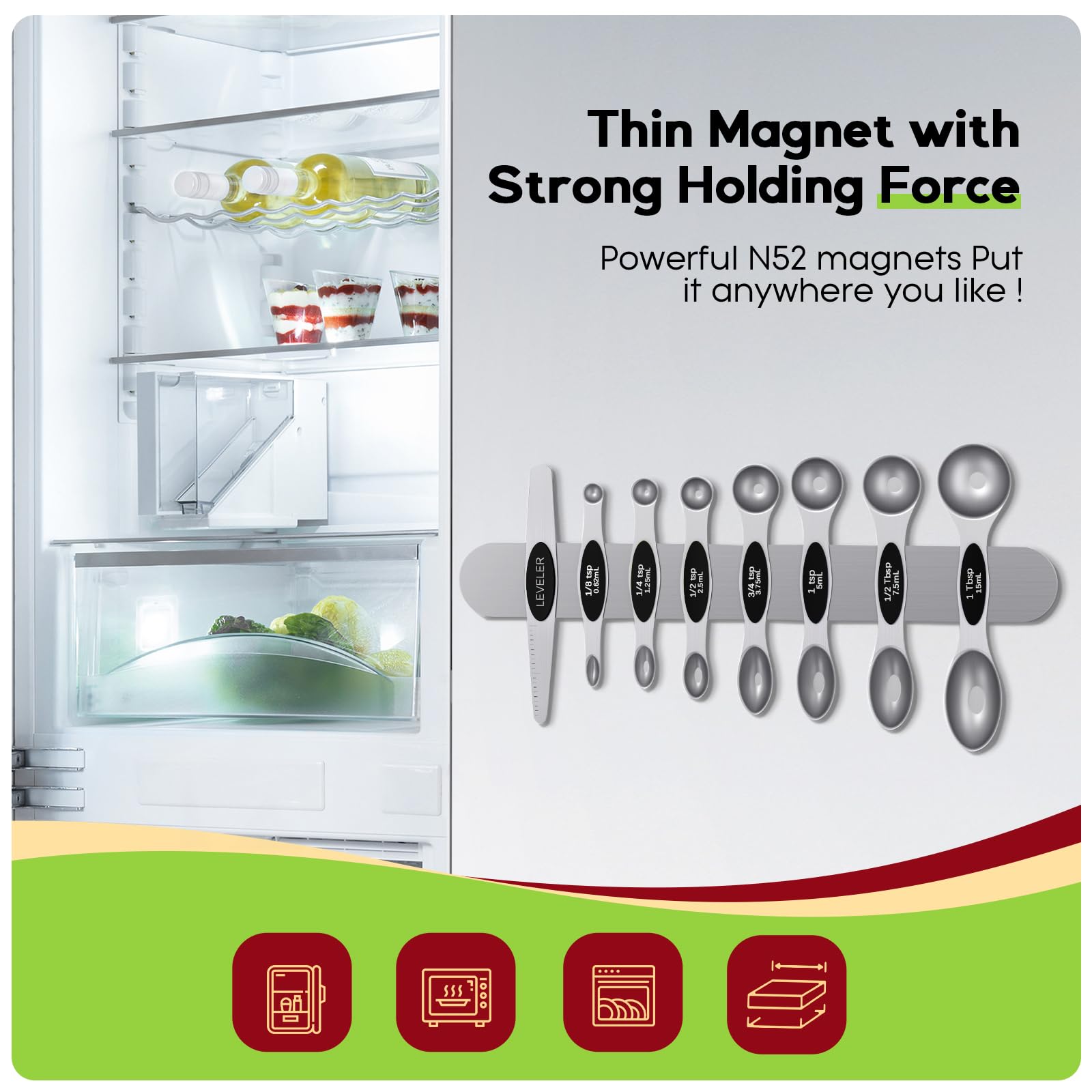 Howgoody heavy-duty stainless steel measuring spoons with durable finish