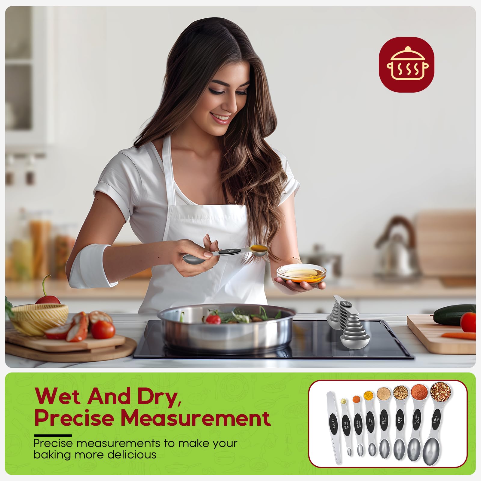 Howgoody leveler included for exact measurements in recipes