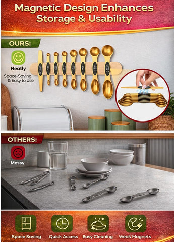 Howgoody measuring spoons round end ideal for liquids