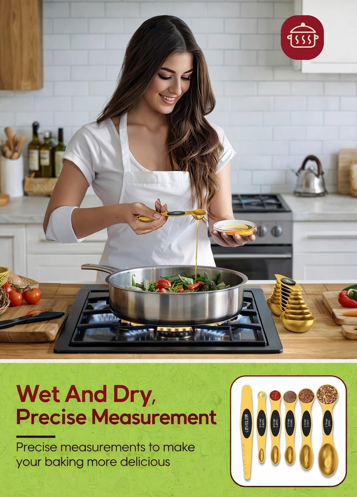 Howgoody spoons with leveler for accurate portions in recipes