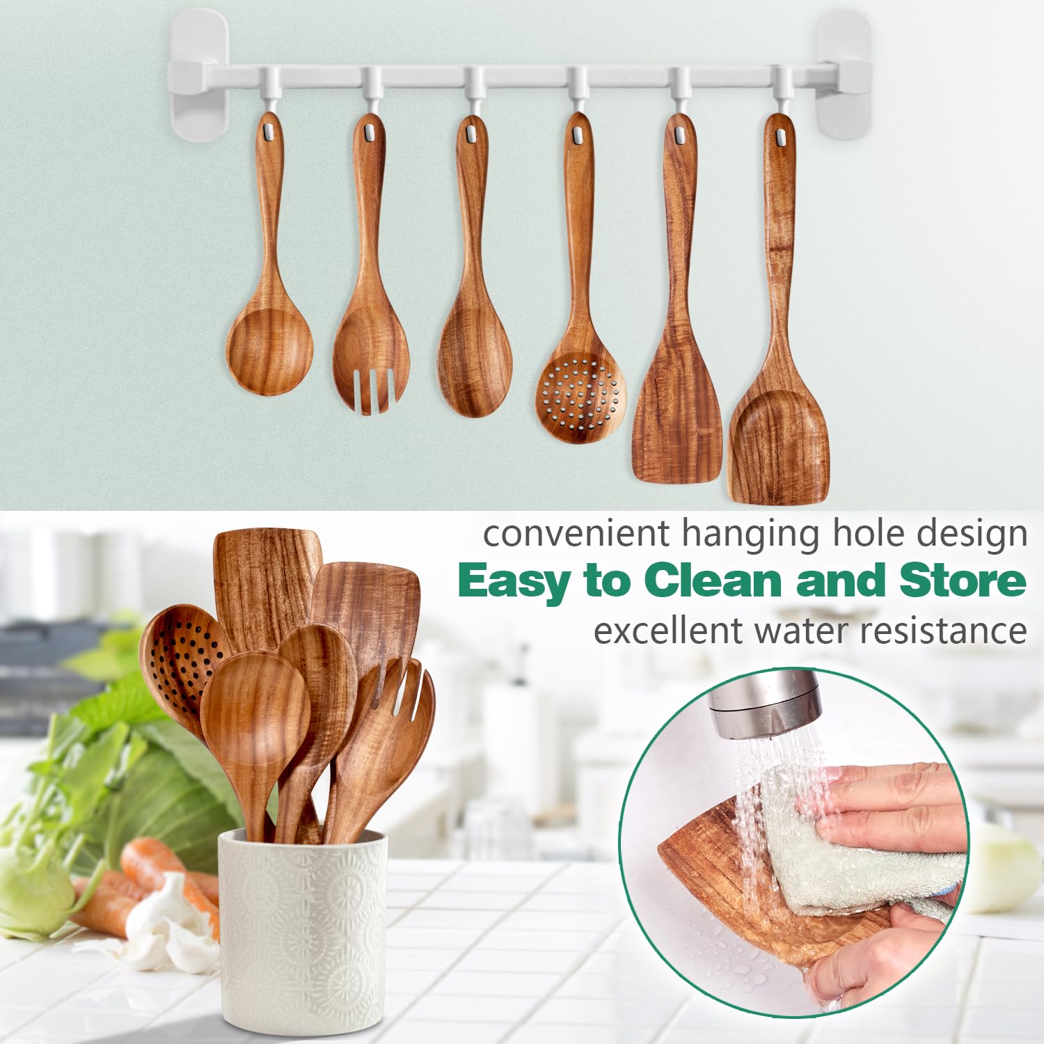 HOWHONG utensils gently glide on nonstick cookware without scratches.