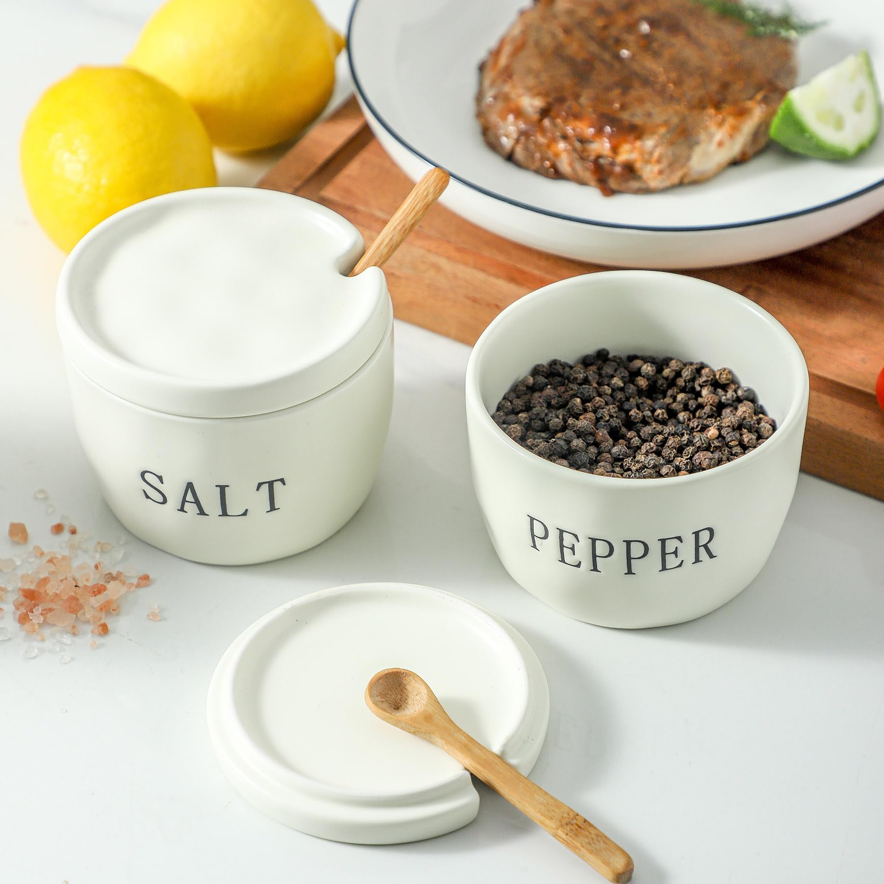 Howise dishwasher-safe salt pepper bowls simplify cleaning routines.
