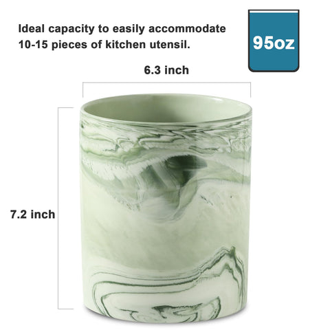 Howise large ceramic utensil holder stores spatulas and ladles neatly.