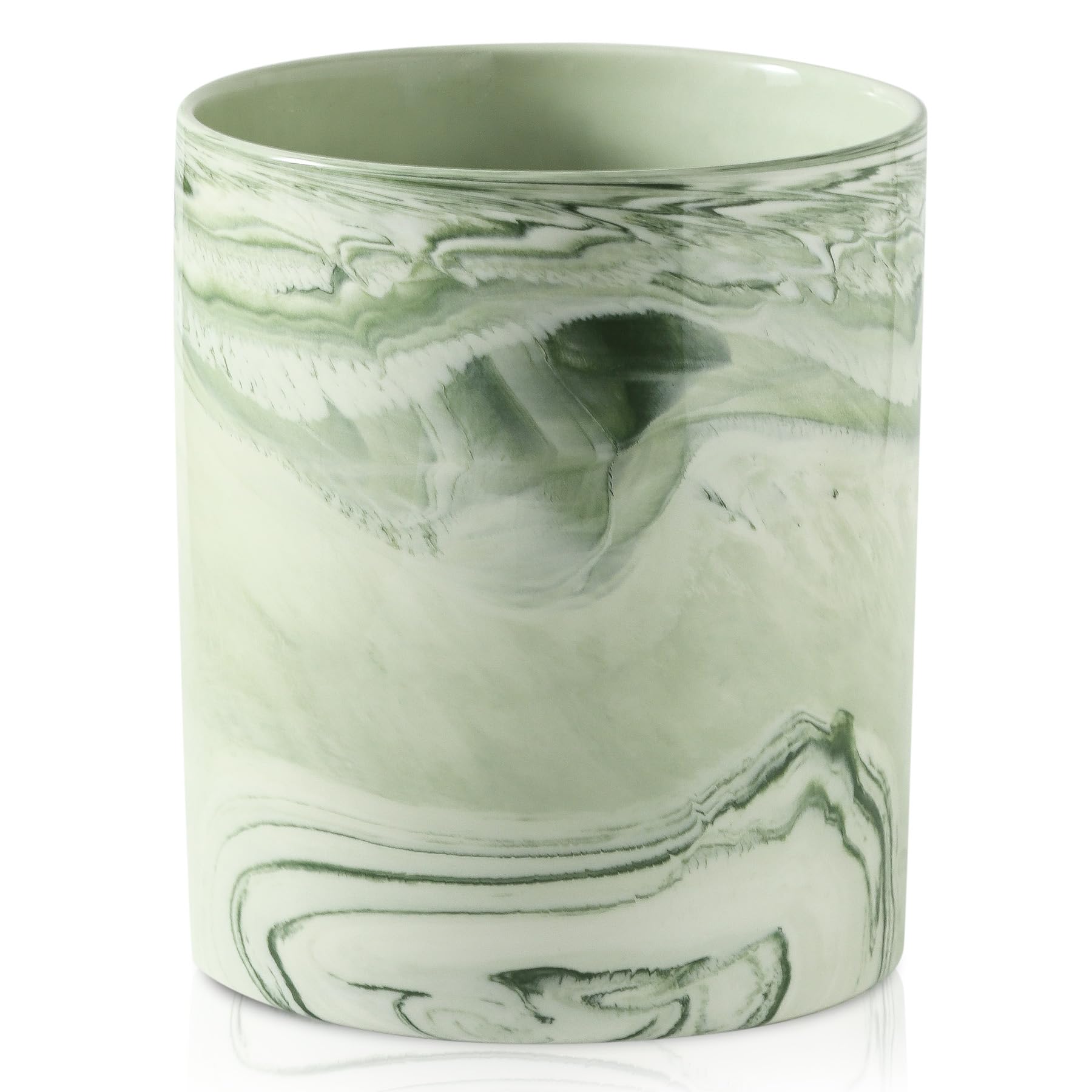 Howise marble-green utensil holder on countertop keeps utensils within reach.