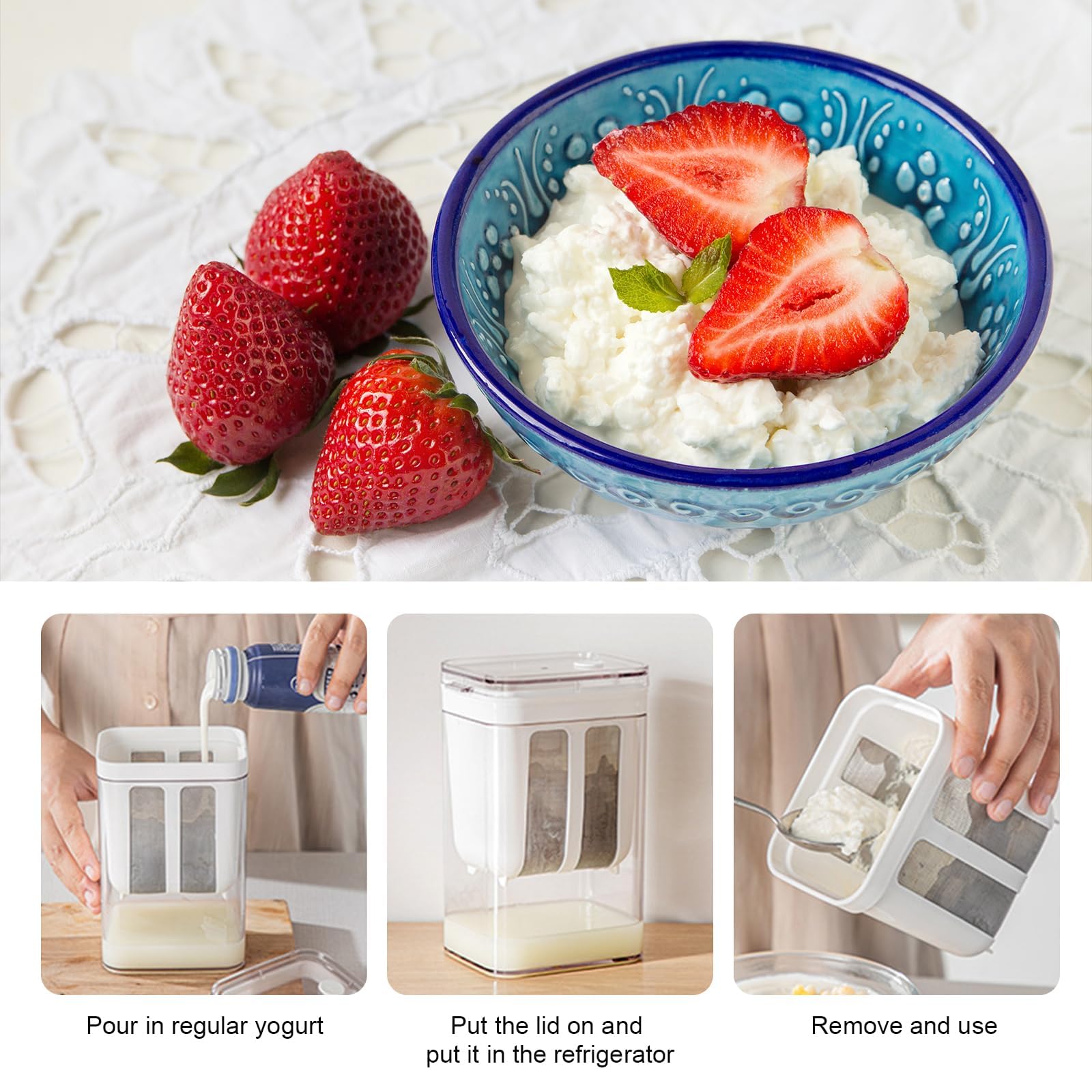 Hoxxu fine-pore filter yields smoother yogurt and strained liquids.