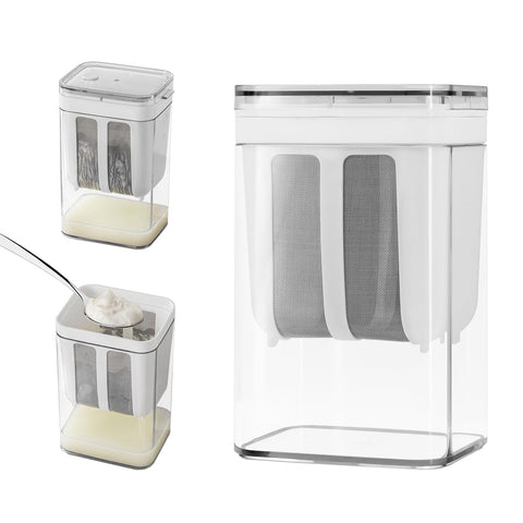 Hoxxu Greek Yogurt Strainer 1100ml with fine mesh for thick yogurt.