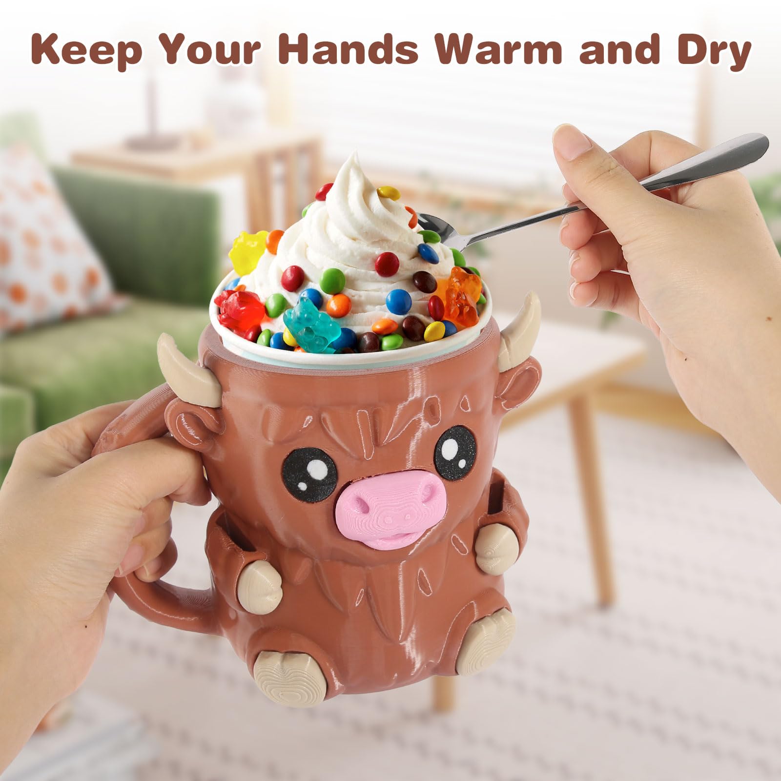 Hoxxu Highland Cow desk decor adds playful charm to any office or room.