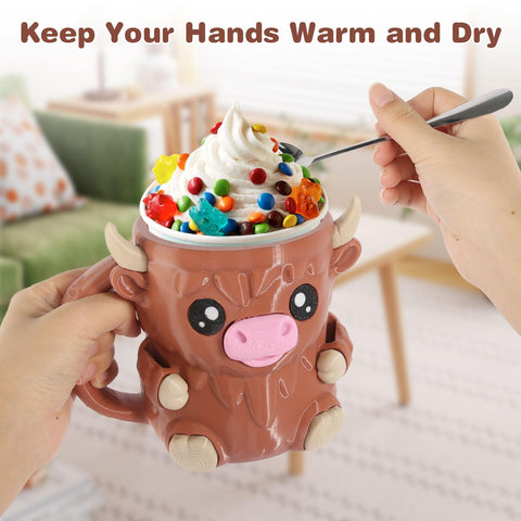 Hoxxu Highland Cow desk decor adds playful charm to any office or room.