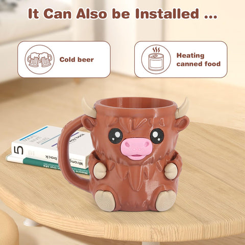 Hoxxu Highland Cow insulated pint preserves cold texture and keeps hands warm.