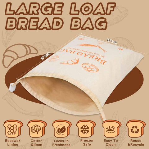 HOYEEFOU beeswax linen bag keeps bread soft in the fridge