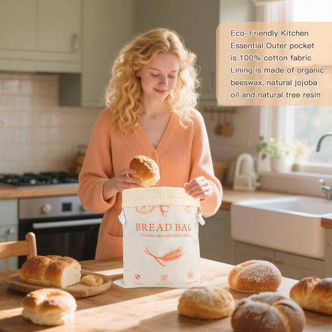 HOYEEFOU gift-ready beeswax bread bag set for bakers