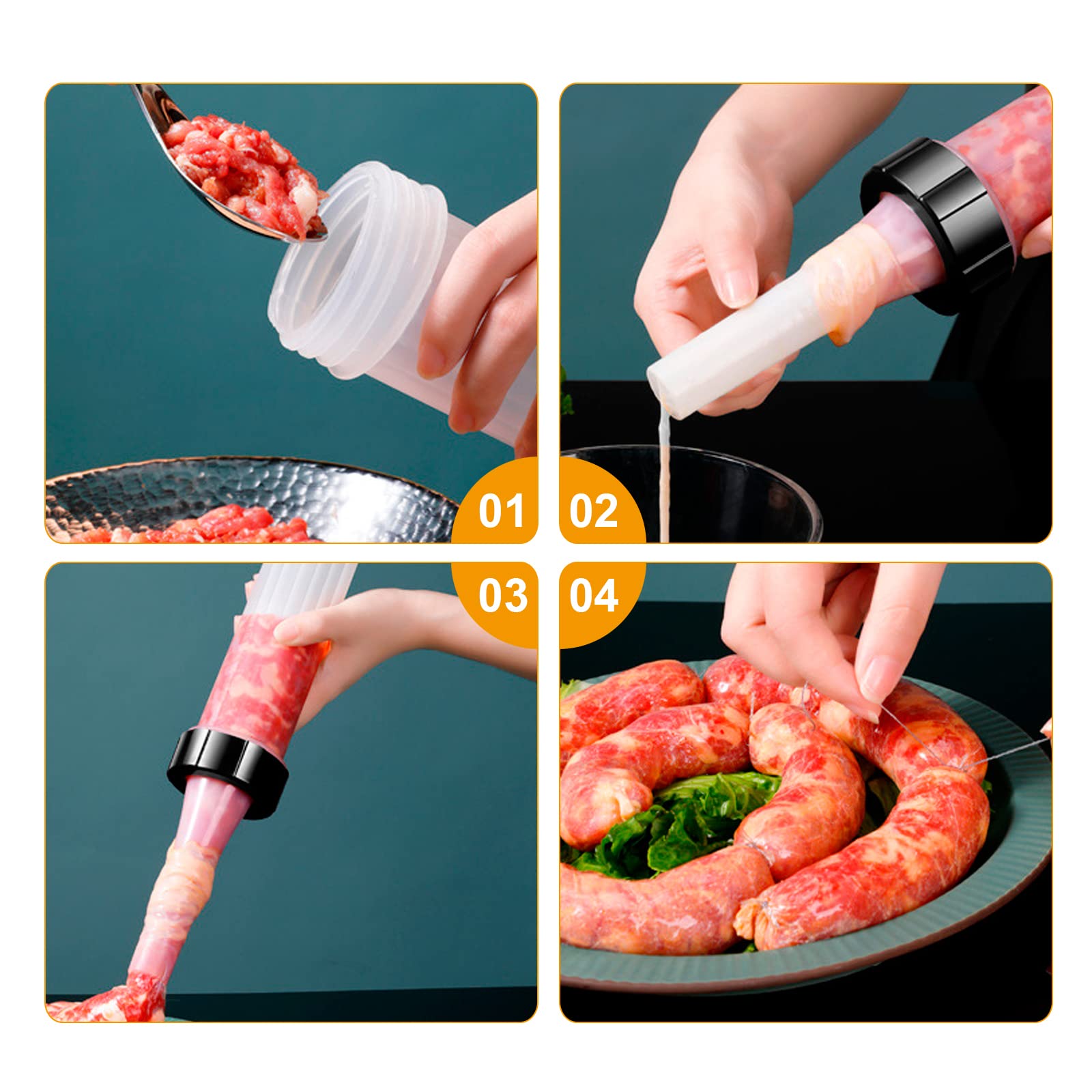 Hoypeyfiy sausage-stuffer tubes 15-19-23mm for versatile sausage sizes
