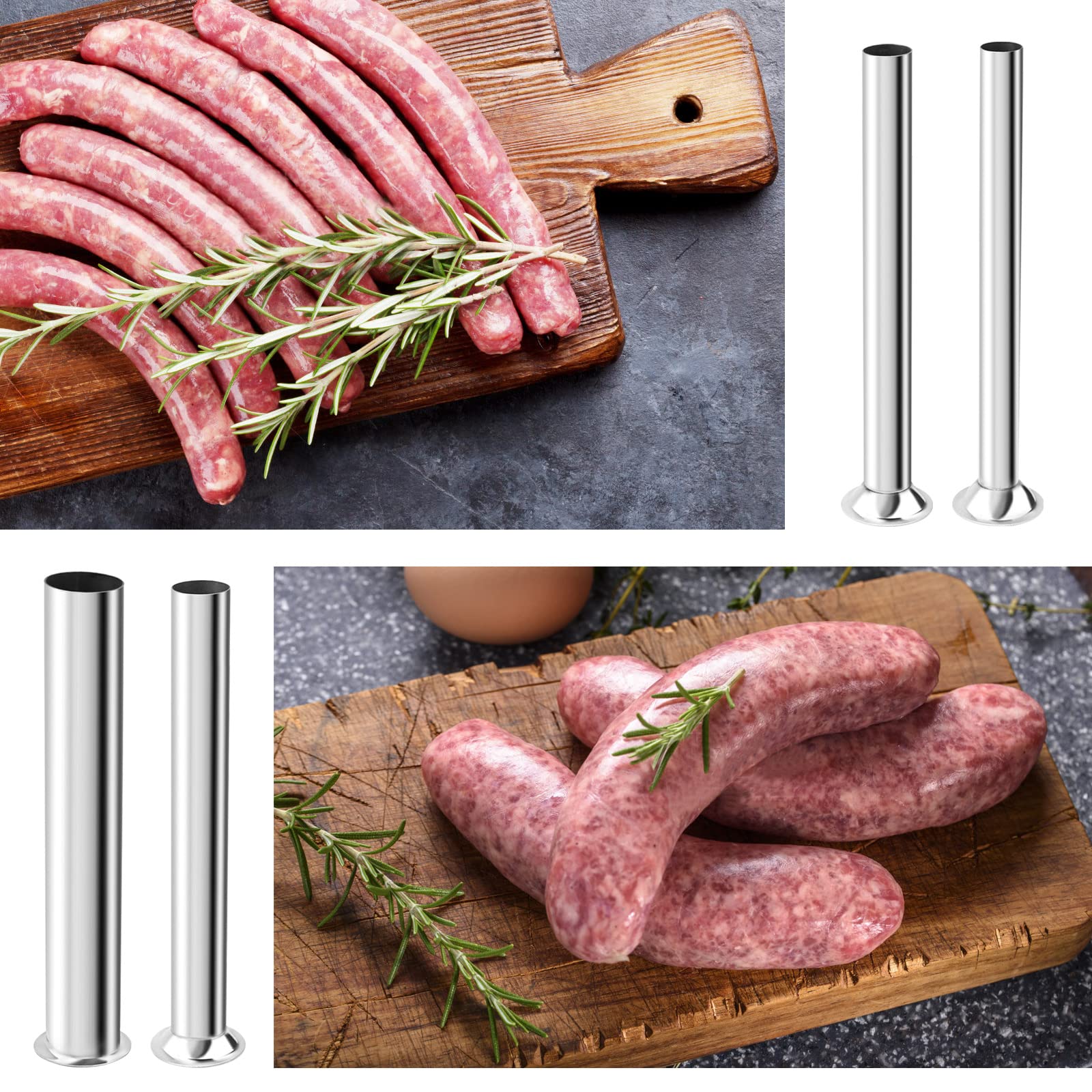 Hoypeyfiy sausage tubes in use with a meat grinder.