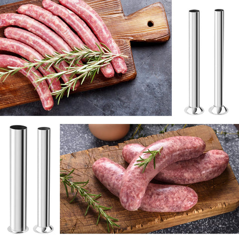 Hoypeyfiy sausage tubes in use with a meat grinder.