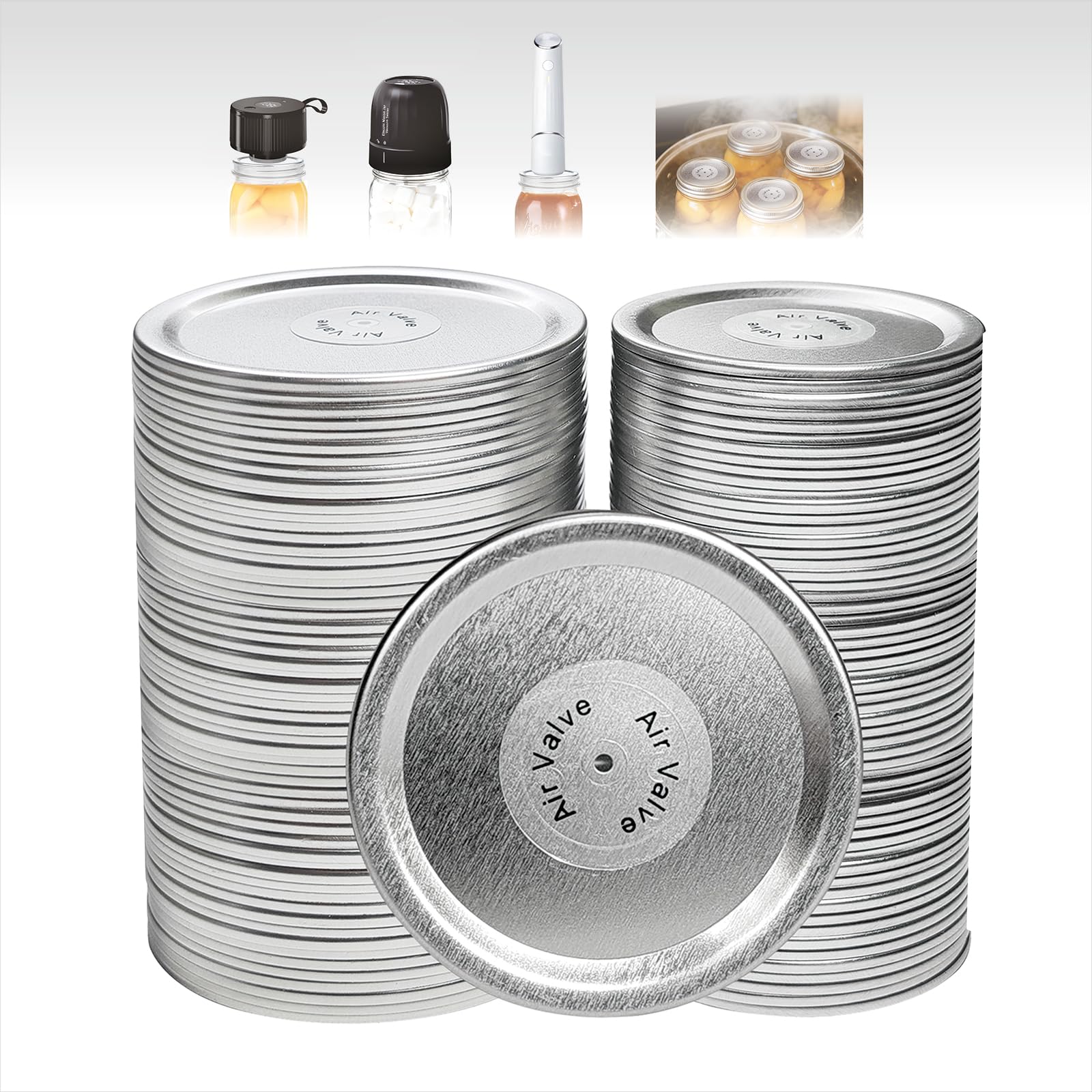 Hoyphvel regular-mouth air-valve lids for airtight sealing and freshness