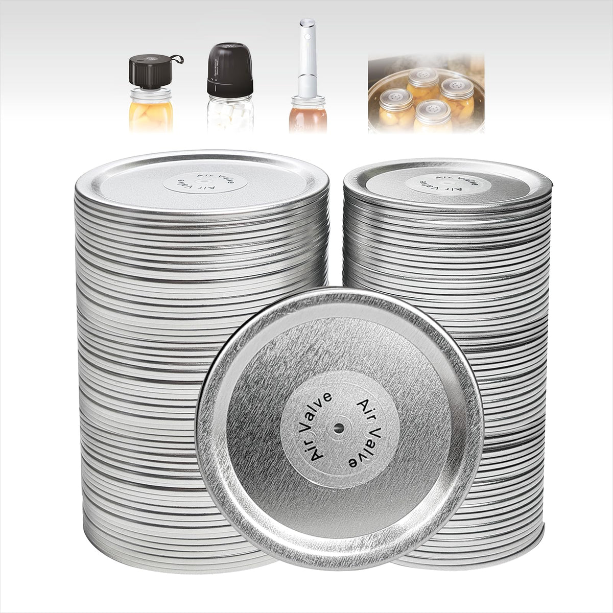 Hoyphvel regular-mouth air-valve lids for airtight sealing and freshness