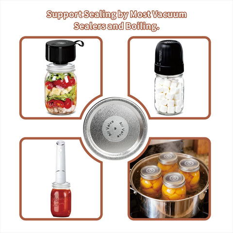 Hoyphvel wide-mouth air-valve lids for easy canning of larger jars