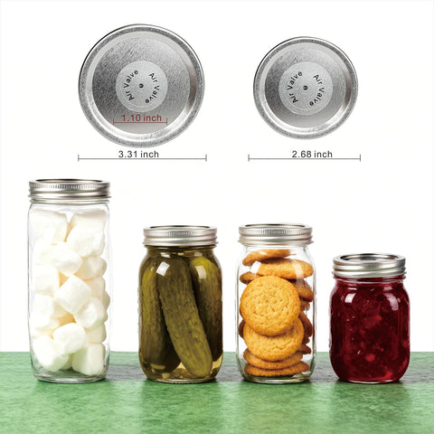 Hoyphvel packaging shows 24 regular and 24 wide lids for convenient home canning