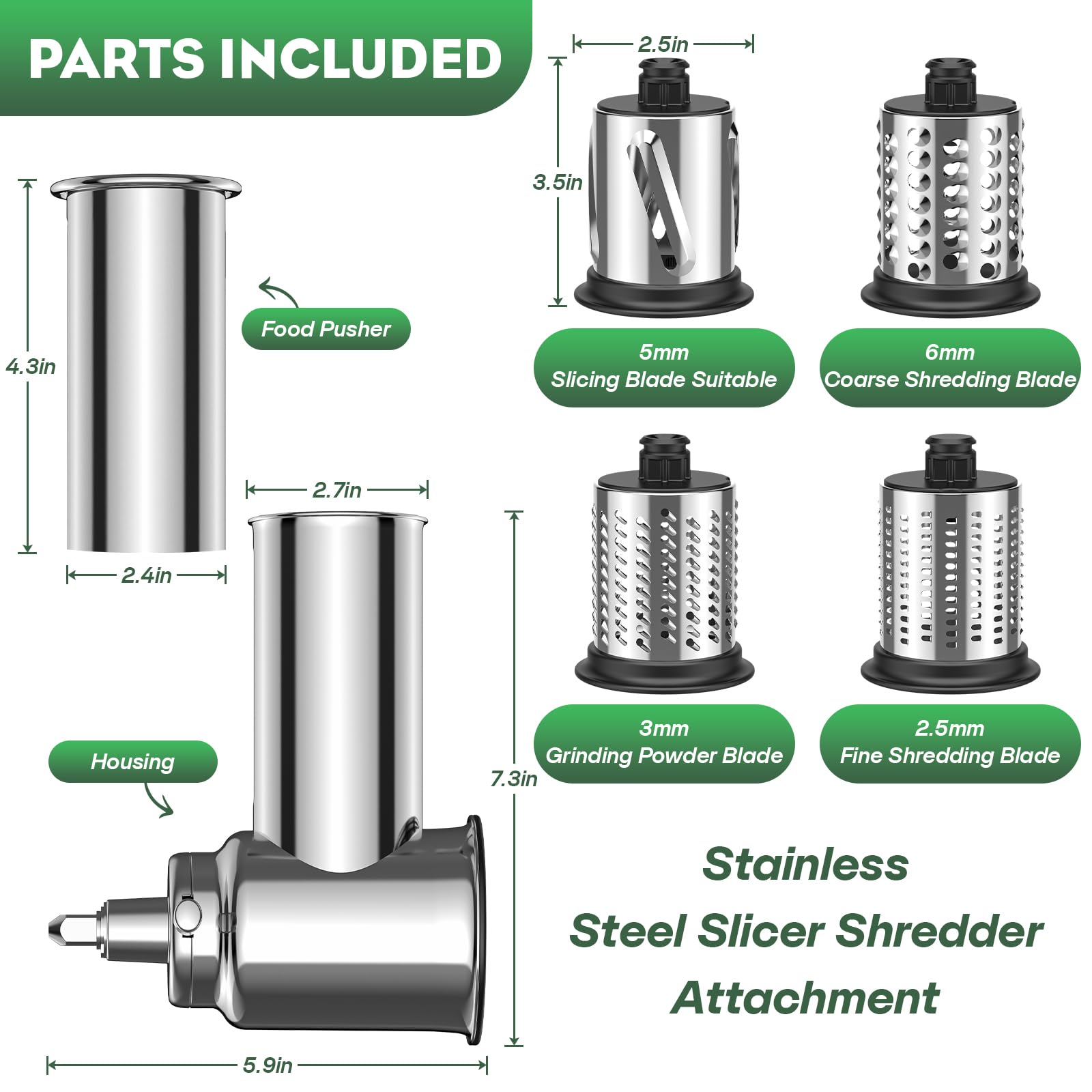 2.5mm fine shredding blade for delicate ingredients with HOZODO.