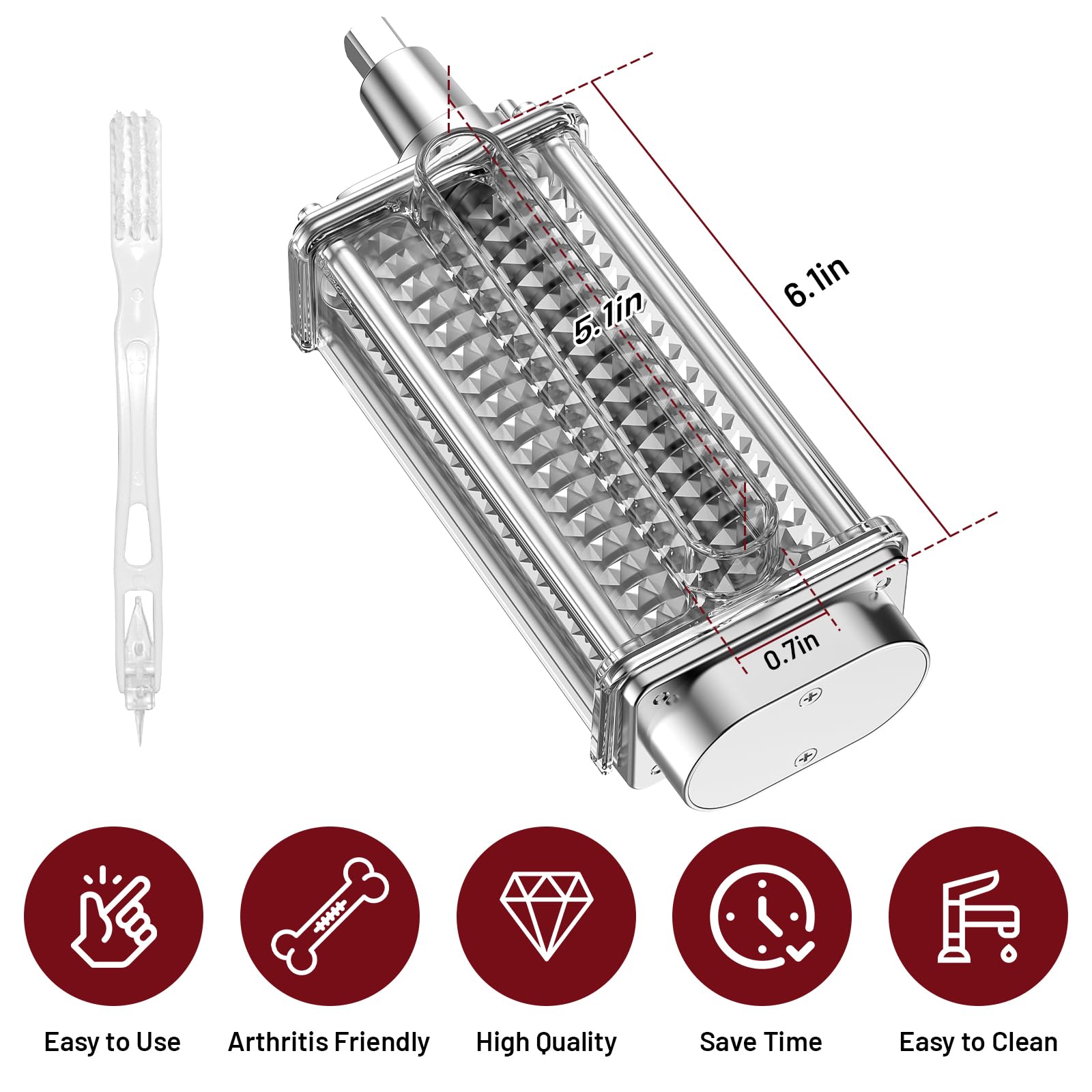 HOZODO boneless-meat-07in-thick capacity enables versatile tenderizing.