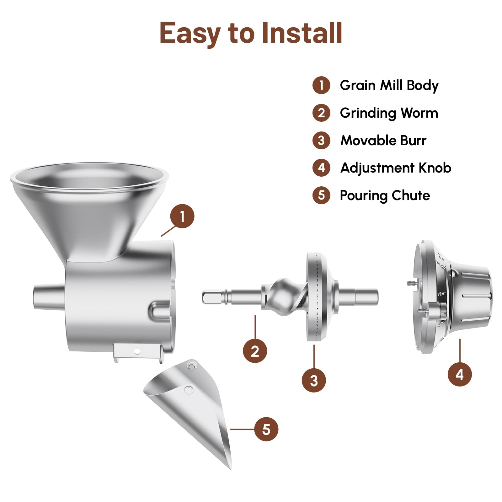 Dry grains ground into powder with HOZODO mill.