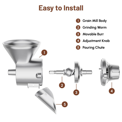 Dry grains ground into powder with HOZODO mill.
