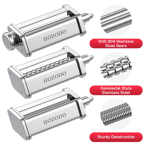 HOZODO fettuccine cutter detail delivering defined ribbons for sauces.