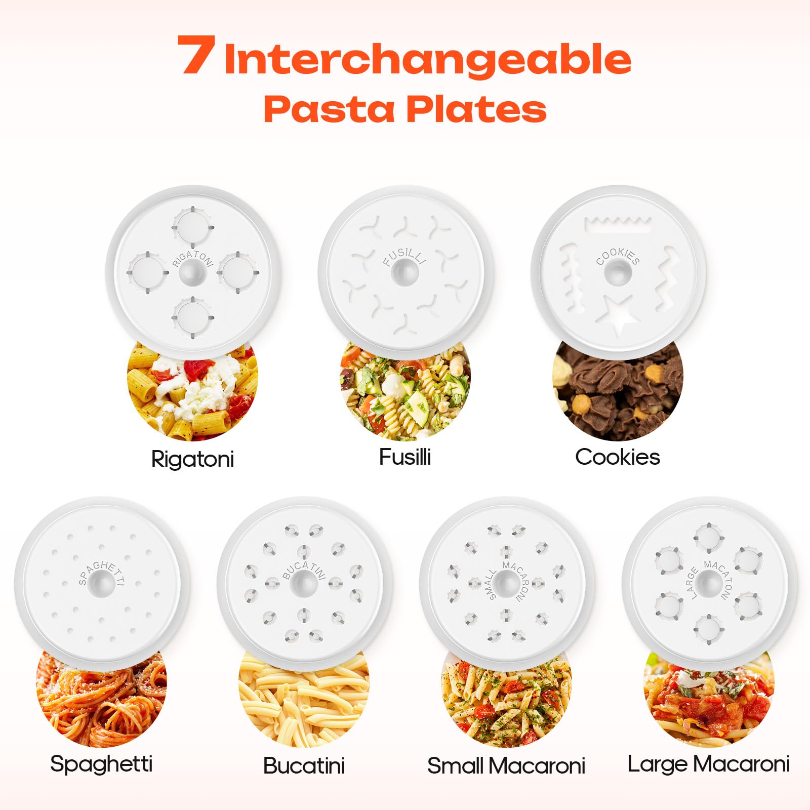 HOZODO pasta press rigatoni plate forms ridged tubes that hold sauce