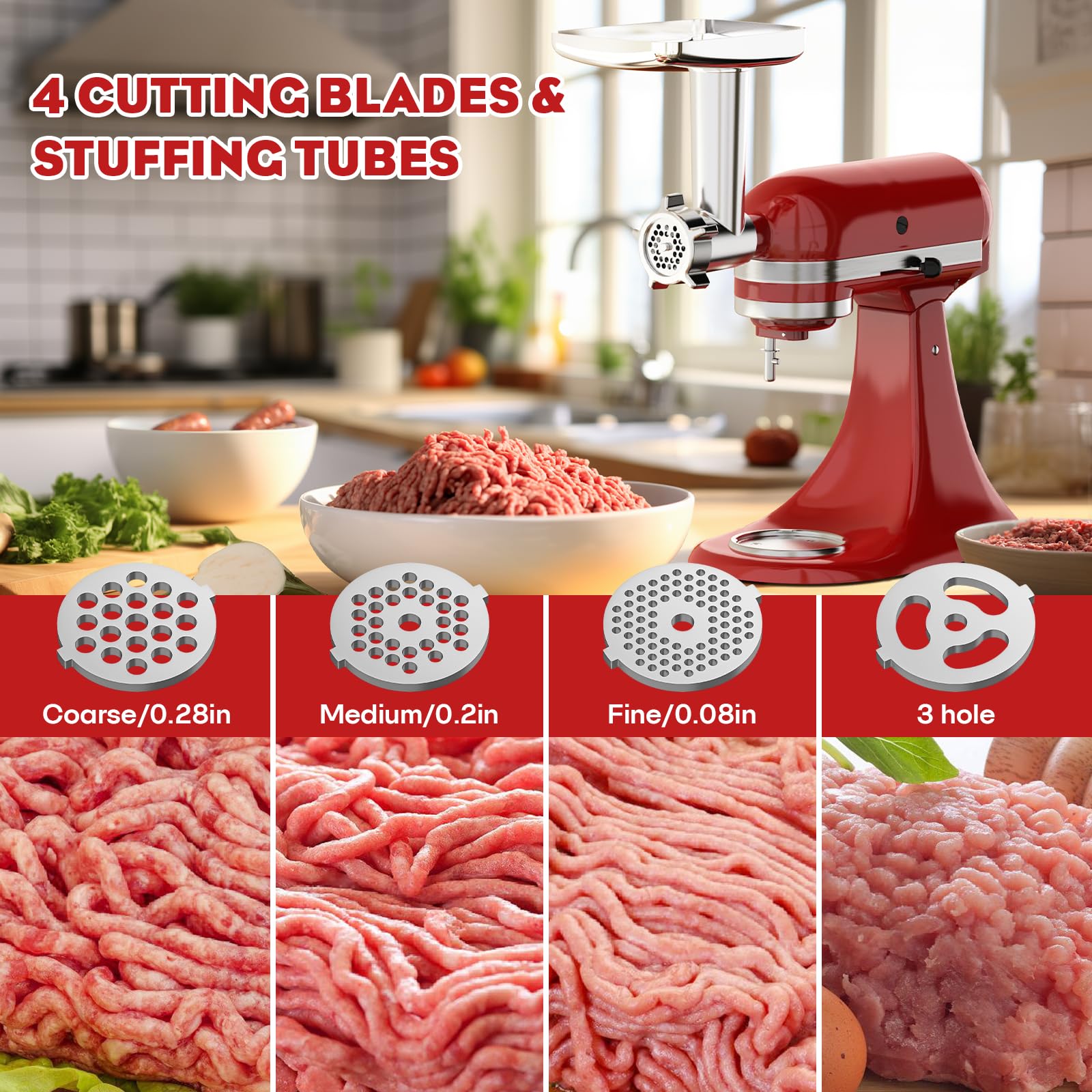 HOZODO sausage stuffer tubes compatible with KitchenAid enable homemade sausages