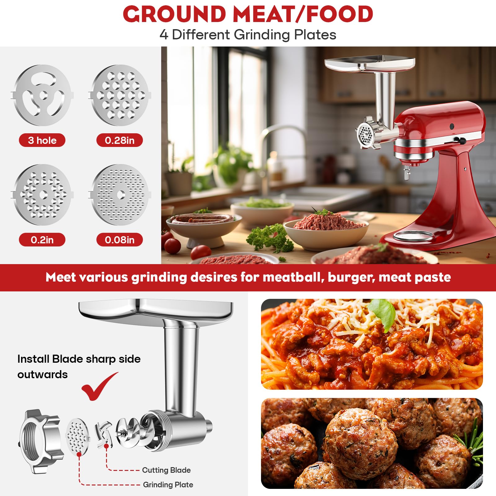 HOZODO slicer drum for KitchenAid demonstrates precise 5mm/6mm/3mm slicing for quick prep