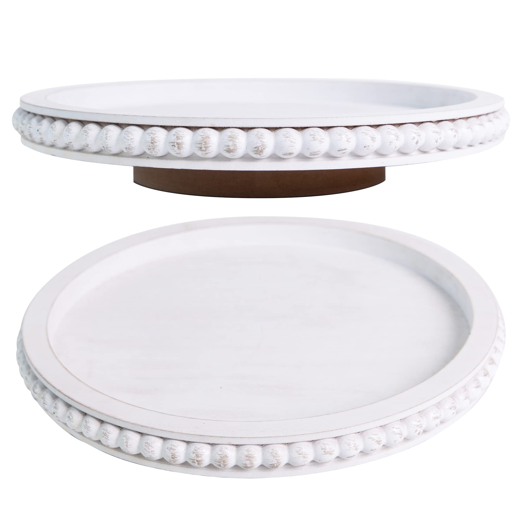 HPC Decor Beaded Lazy Susan centerpiece with 360-degree rotation for elegant table setup.