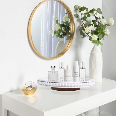 HPC Decor Beaded Lazy Susan Bathroom-Storage keeps essentials in reach.