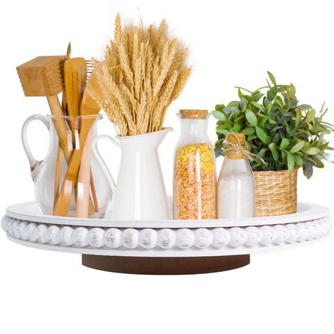HPC Decor Beaded Lazy Susan Office Organizer streamlines desk supplies.
