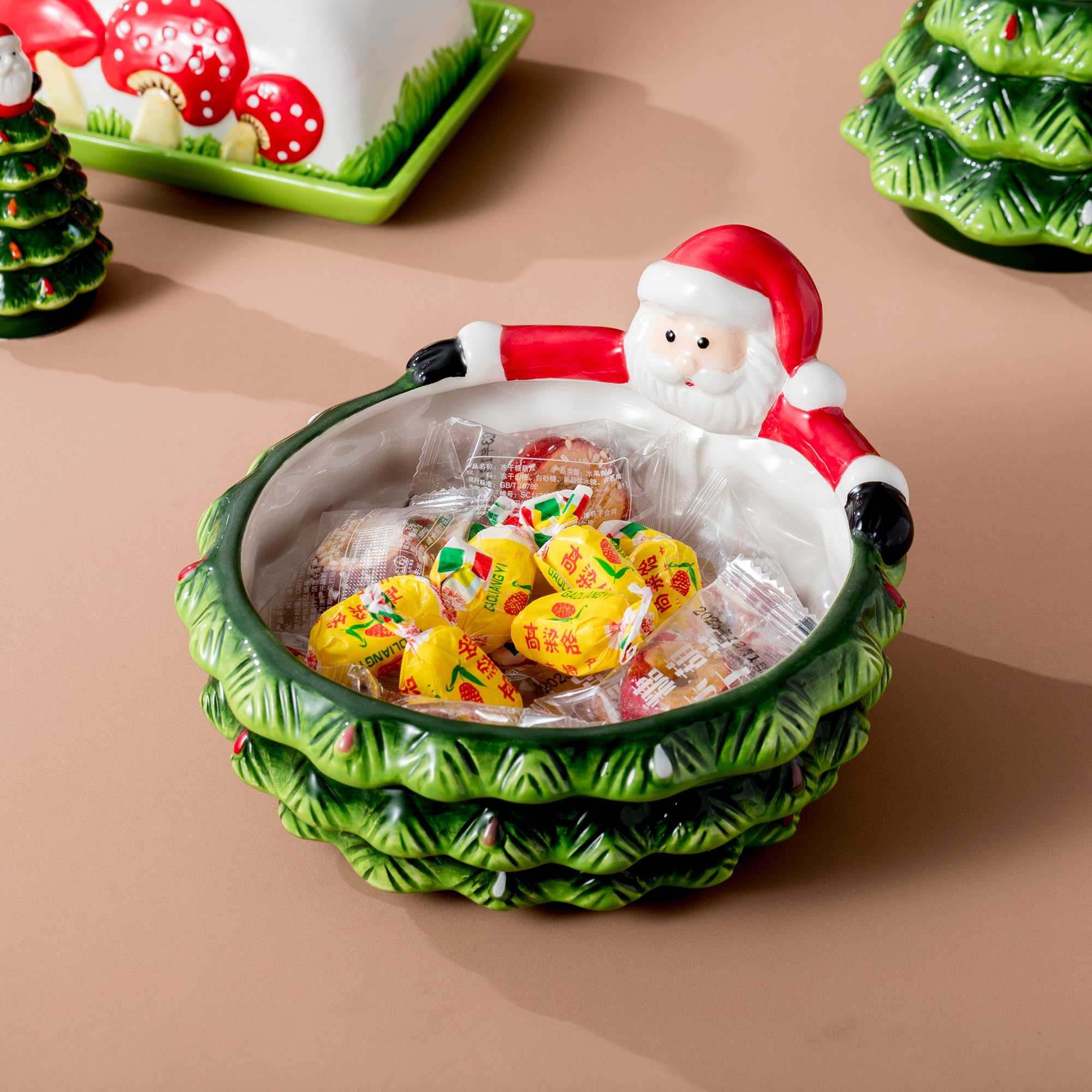 HPYNPES candy bowl front view shows its large candy-holding capacity