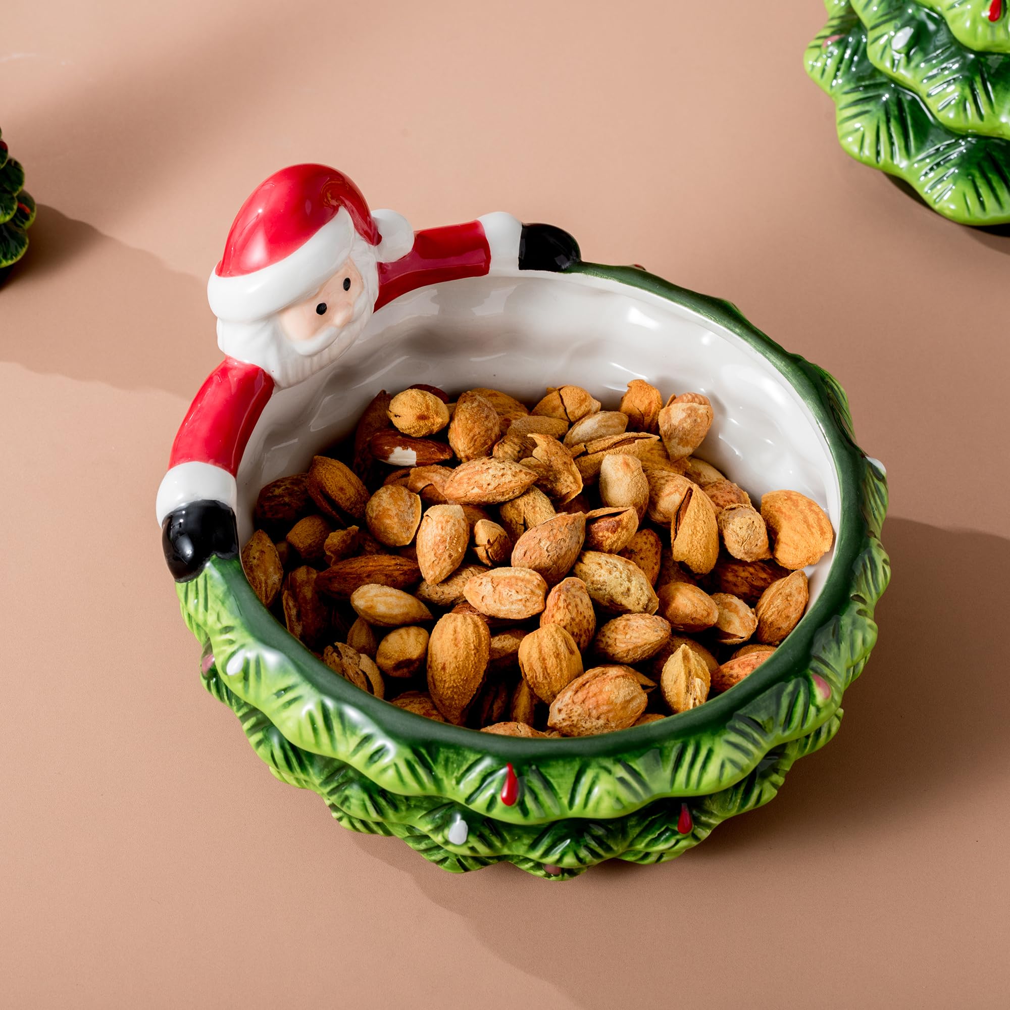 HPYNPES large Christmas tree bowl enhances holiday table decor