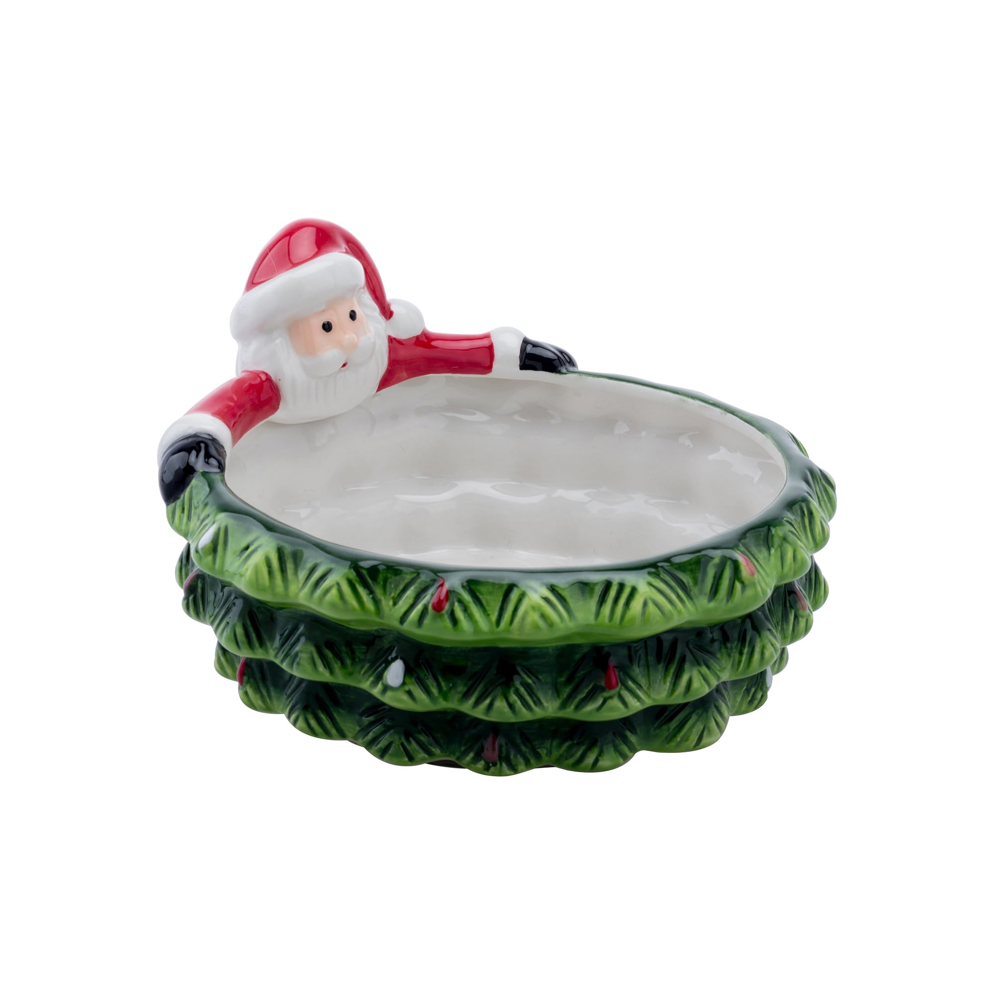 HPYNPES Christmas candy bowl with tree and Santa design for festive entertaining