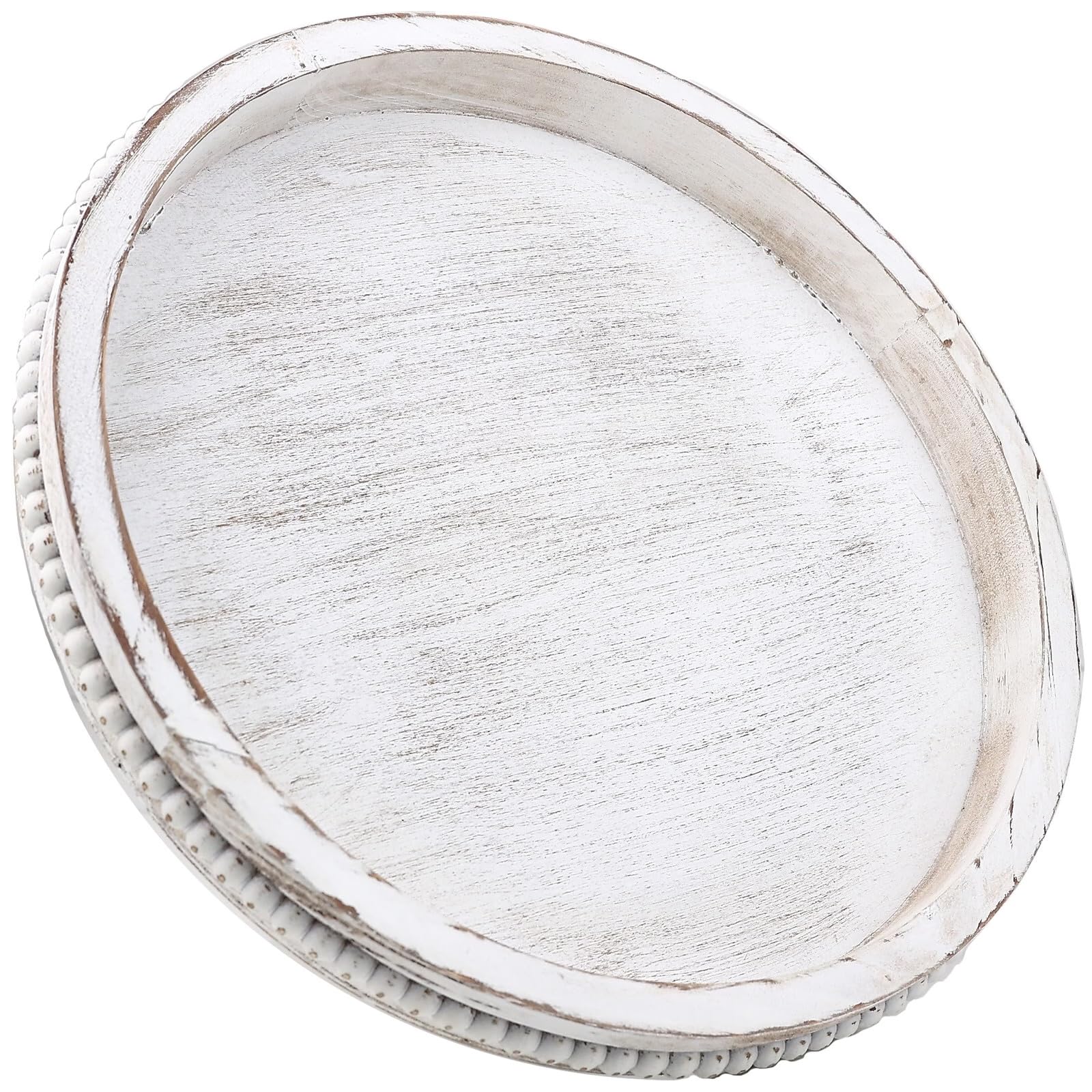 Hrastany round beaded serving tray in 13-inch size for an elegant centerpiece