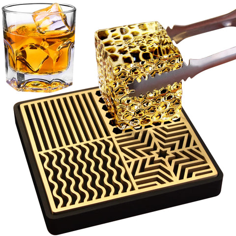 HRCOYES brass ice stamp closeup shows durable metal and crisp cube impressions.