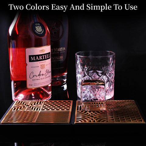 HRCOYES brass-ice-stamp-large-cubes illustrates quick, stylish decoration for cocktails.