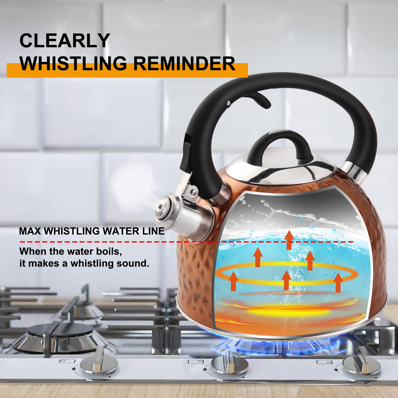 HRHongRui tea pot compatible with induction, electric, and gas stoves