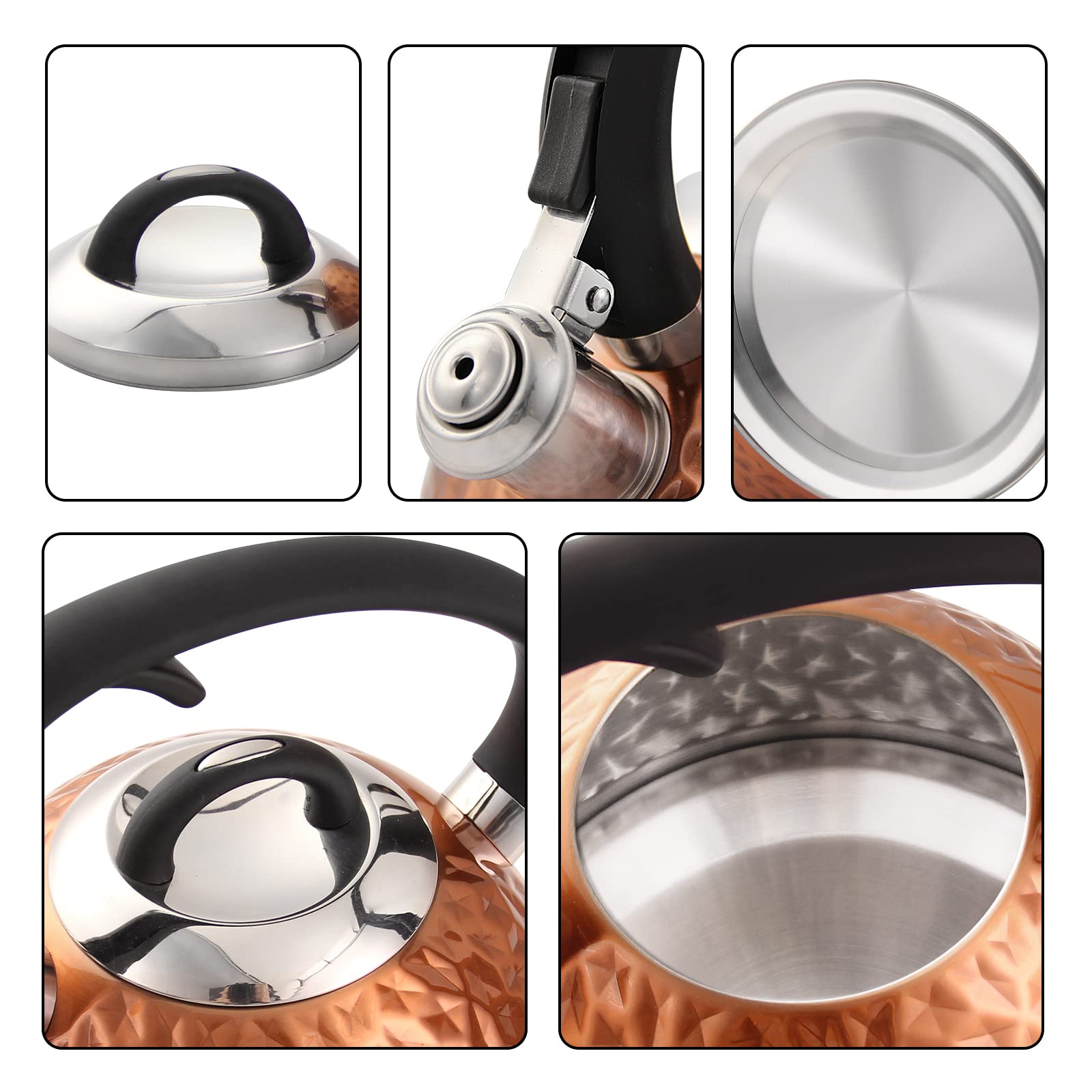 HRHongRui tea kettle with loud whistle alerts when water boils