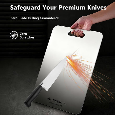 HSAND titanium cutting board dishwasher safe for quick cleanup after meals.