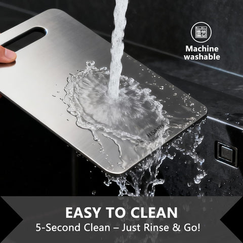 HSAND titanium cutting board odor-resistant surface keeps flavors neutral.