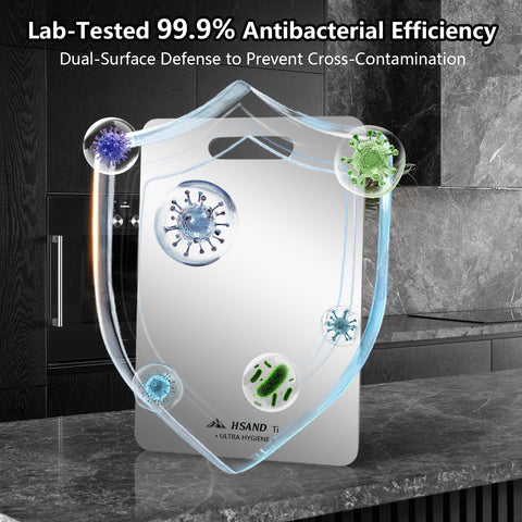 HSAND titanium cutting board with stain resistance for easy cleaning after prep.