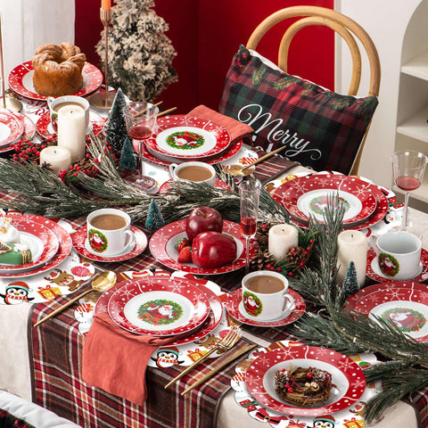 HSDSH winter décor placemats for indoor or outdoor celebrations.