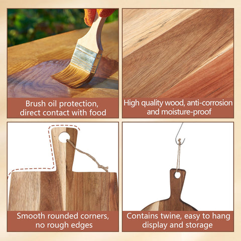 Hsei cheese and bread serving board enhances table style and easy carry.